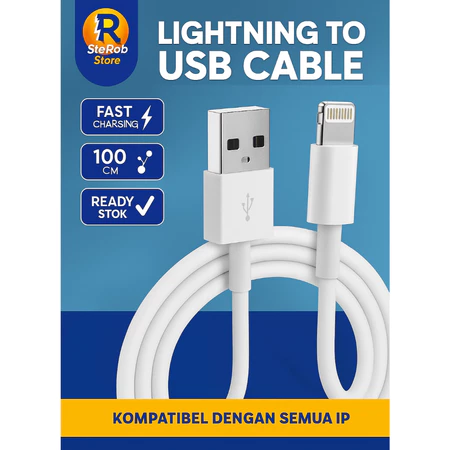 Kabel Charger USB Lightning For IP 5/6/7/8/X Good Quality 1 Meter